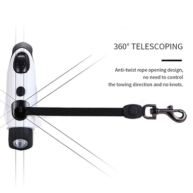 Led Retractable Dog Leash With Light