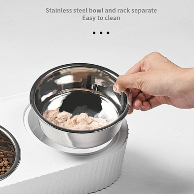 Stainless steel dog bowl wholesale sublimation elevated double pet cat dog food bowl