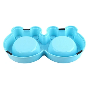 Hot sale stainless steel pet bowl non-slip pet double bowl food and water dog bowl