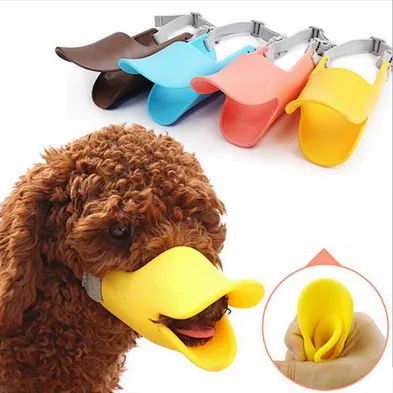 Pet Dog Muzzle Mask Covers Adjustable Soft Breathable Silicone Dog Muzzle