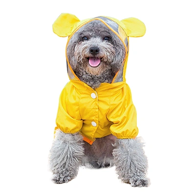 Wholesale Custom Pet Dog Raincoat Waterproof High Quality Yellow Designers Dog Raincoat