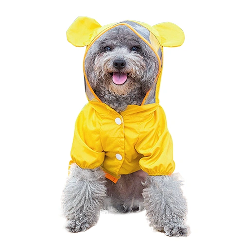Wholesale Custom Pet Dog Raincoat Waterproof High Quality Yellow Designers Dog Raincoat