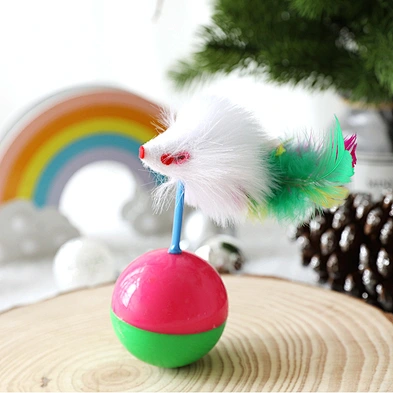 Hot sale cat toy plush mouse tumbler funny cat ball cat interaction toy