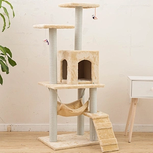 Wood cat tower very big wholesale climbing cheap luxury modern tall wooden cat tree with condo