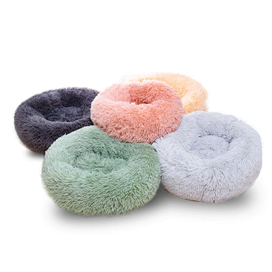 Cheap Calming Plush Good Quality Pet Donut Dog Bed for Dog Cute Fluffy Soft Cat Bed