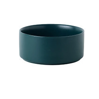 Wholesale ceramic pet food bowl elevated luxury designed dog ceramic bowl with bamboo shelf