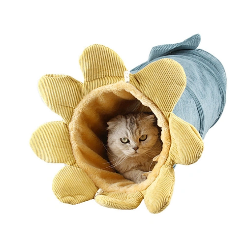 Wholesale  cat tunnel bed Collapsible cat bed toy Plush Bed for cat