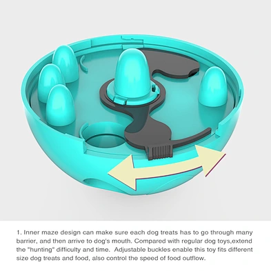 Hot selling pet adjustable leaky holes dog interactive training toys