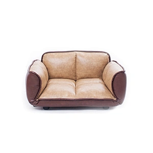 Luxury Orthopedic Dog Bed Sofa PU Leather Designer Foldable Raised Large Dog Beds