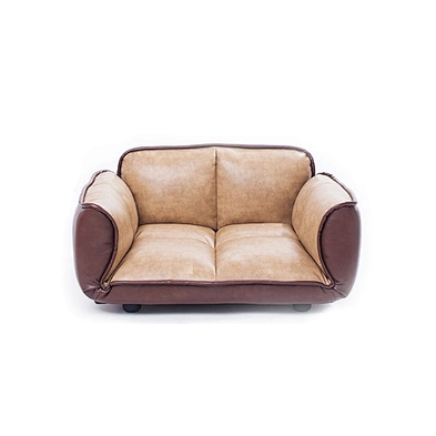 Luxury Orthopedic Dog Bed Sofa PU Leather Designer Foldable Raised Large Dog Beds