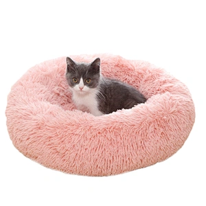 Cheap Calming Plush Good Quality Pet Donut Dog Bed for Dog Cute Fluffy Soft Cat Bed