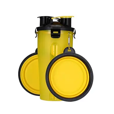 Wholesale Travel Pet Water And Food Bottle 2 In 1 Plastic Portable Dog Water Bottle With Bowl