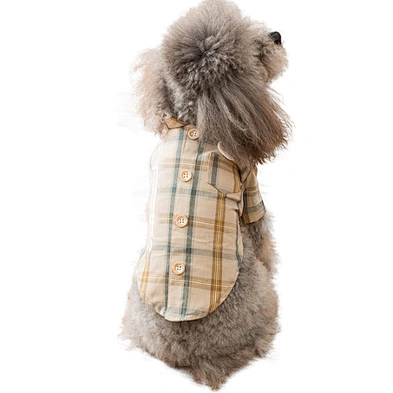 Dog Fashion Clothes Pet Dog Plaid Shirt Summer Spring Dog Clothes