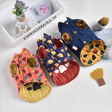 Polyester Print Dog Jacket Coat Reversible Luxury Fashion Designer Warm Dog Winter Clothes
