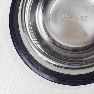 Weciygg Anti-tipping Food Bowl Large Non-slip Dog Bowl Cat Bowl Stainless Steel