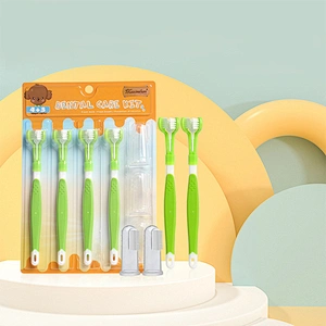 Cheap 3 Side Dog Toothbrush Stick Set Wholesale Pet Grooming Finger Toothbrush Kit Pet Dog Toothbrush