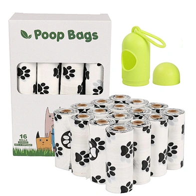 Amazon Hot Sale Pet Garbage Bag Dog Paw EPI high quality  degradable plastic dog poop bags