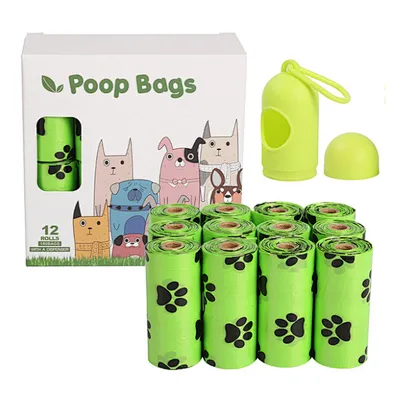100% Biodegradable Dog Pet Poop Bags Compostable With Dispenser EPI HDPE Eco-Friendly 9