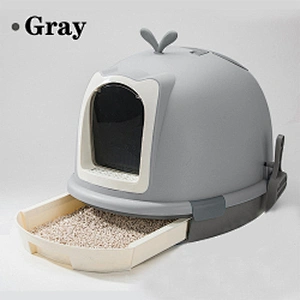 Wholesale luxury cat litter box toilet door with drawer cleaning cat toilet box