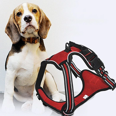 Adjustable Dog Harness Durable Custom Mesh Nylon Solid Reflective Dog Harness