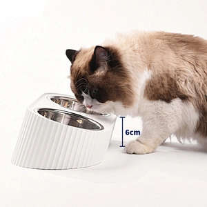 Stainless steel dog bowl wholesale sublimation elevated double pet cat dog food bowl