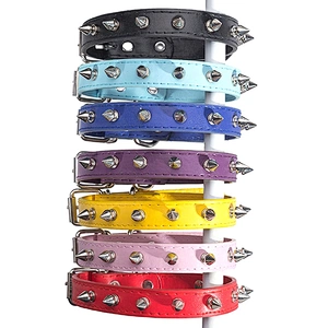 Fashion Spiked Dog Collar Adjustable Punk Cool PU Dog Leather Collar For Pet