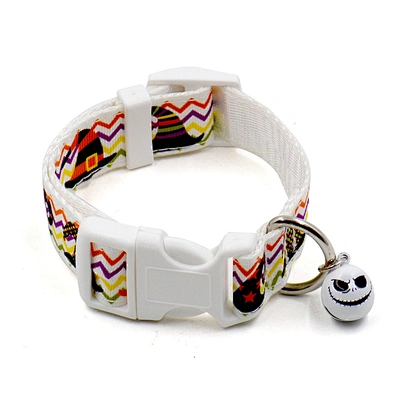 Wholesale Pet Halloween Collar Cheap Designer Fashion Nylon Halloween Dog Collar With Bell