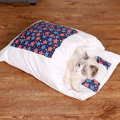 Japanese cat bed cat sleeping bag removable and washable pet bed for winter