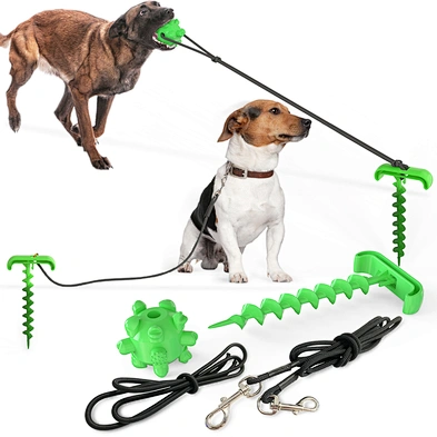 Amazon hot selling tough chewer rubber dog puzzle toys dog leash set