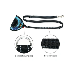 Wholesale new handle dog leash rope outdoor foldable pet leash retractable dog leash