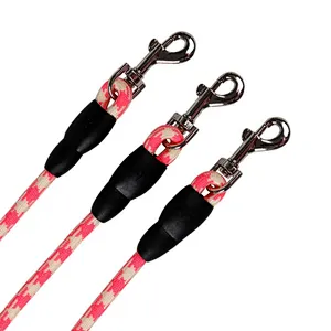 Braided Rope Dog Leash Colored Cute Large Cotton Rope Dog Leash For 3 Dogs
