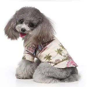 Hawaii Dog Summer Shirts Wholesale Customized Cheap Flower Dog Summer Clothes