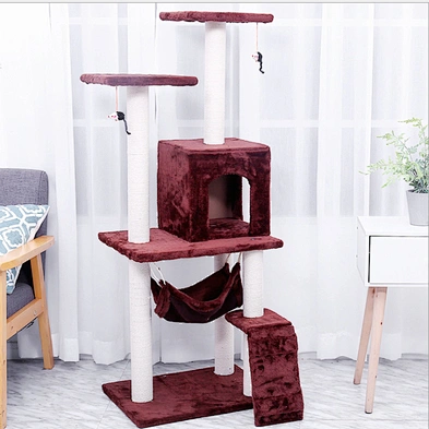Wood cat tower very big wholesale climbing cheap luxury modern tall wooden cat tree with condo