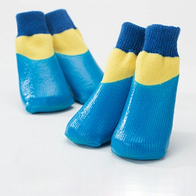 Anti Slip Cartoon Waterproof Dog Walking Socks Silicone Pet Dog Winter Boots Shoes