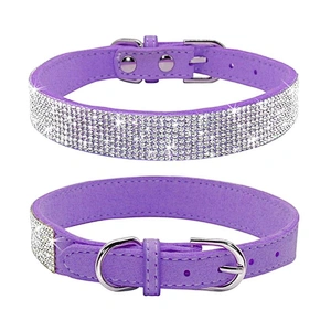 Cute Sparkling Small Dog Collars In Bulk Designers Rhinestone Leather Dog Collar