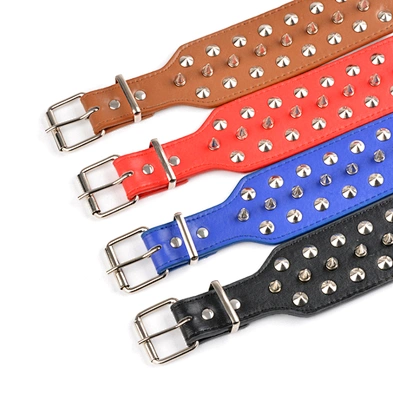Wholesale Hot Selling New Comfortable Large Pet Dog PU Collar Rivet Leather Pet Collar