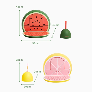 Large Capacity Closed Cat Toilet Cute Fruit Plastic Cat Litter Box With Scoop