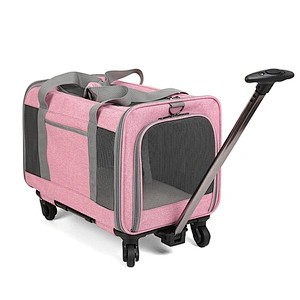 Travel Dog Trolleys Carrier Stroller Big Capacity Breathable Cat Pet Trolley With Wheels