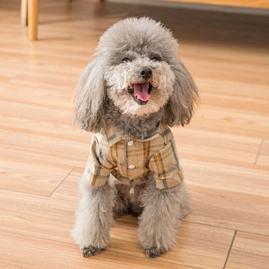 Dog Fashion Clothes Pet Dog Plaid Shirt Summer Spring Dog Clothes