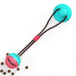 Durable Feed Dog Teeth Cleaning Toys Interactive Designer Rubber Suction Cup Dog Chew Toy