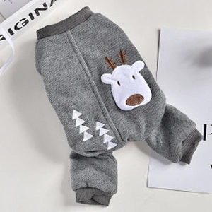 Dog Knitted Elk Jacket 2020 Autumn And Winter Plus Fleece Warm Dog Clothes From China