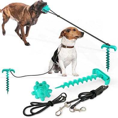 Amazon hot selling tough chewer rubber dog puzzle toys dog leash set