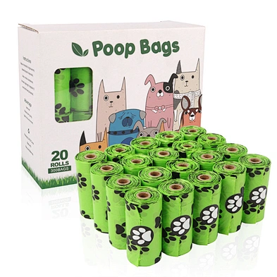 Amazon Hot Sale Pet Garbage Bag Dog Paw EPI high quality  degradable plastic dog poop bags