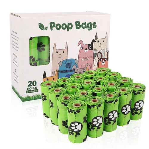 Amazon Hot Sale Pet Garbage Bag Dog Paw EPI high quality  degradable plastic dog poop bags