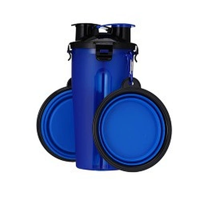 Wholesale Travel Pet Water And Food Bottle 2 In 1 Plastic Portable Dog Water Bottle With Bowl