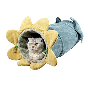 Wholesale  cat tunnel bed Collapsible cat bed toy Plush Bed for cat