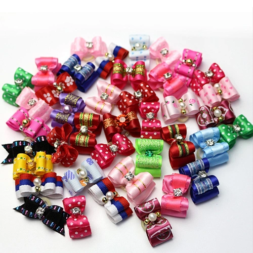 spot wholesale dogs accessories pet hair butterfly pearl dog hair bows