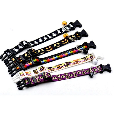 Wholesale Pet Halloween Collar Cheap Designer Fashion Nylon Halloween Dog Collar With Bell