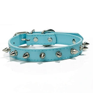 Fashion Spiked Dog Collar Adjustable Punk Cool PU Dog Leather Collar For Pet