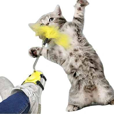 Wholesale Amazon New Cat Toy Feather Teaser Stick Wand Interactive Cat Toy